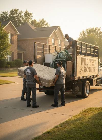 Mattress being loaded for recycling in Temecula