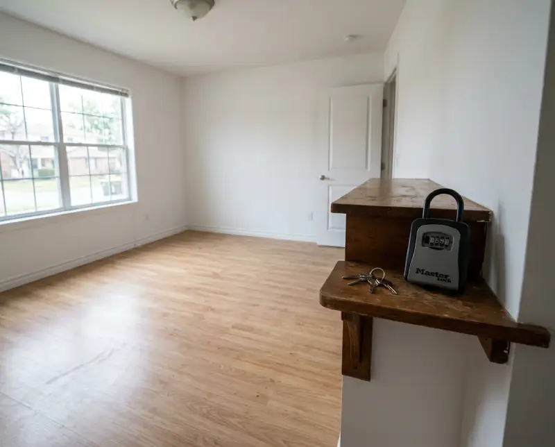 A cleared apartment ready for the next tenant.