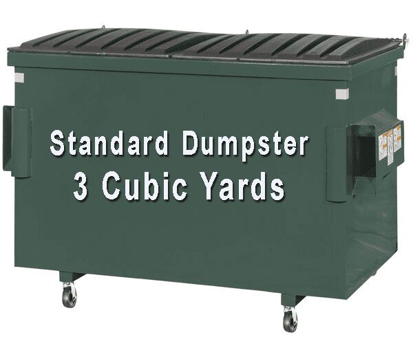 How Big a Dumpster: Three Cubic Yards