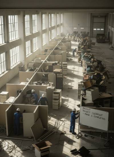 Office cubicle furniture removal in Temecula