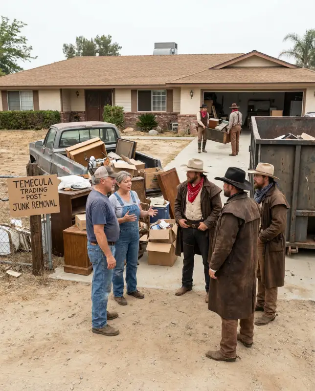 Wild West crew clearing a Temecula home on move-out morning