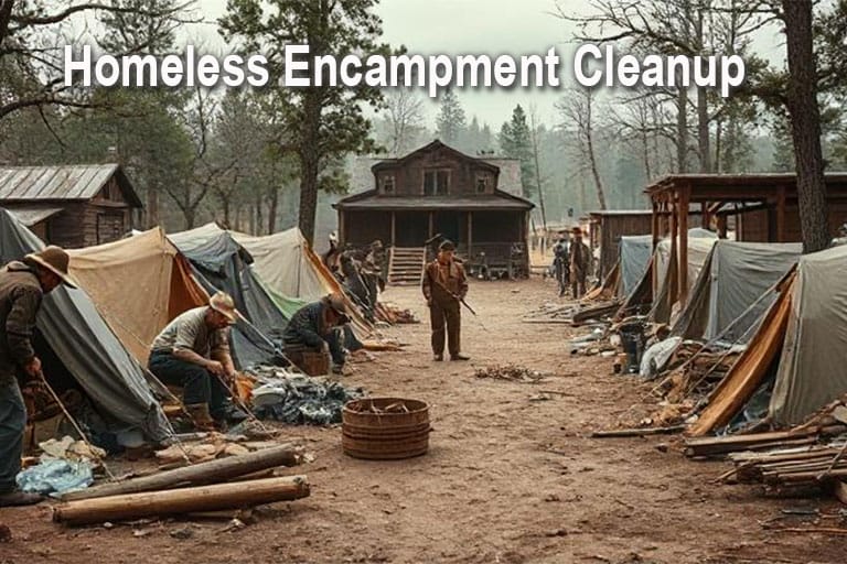 homeless encampment cleanup