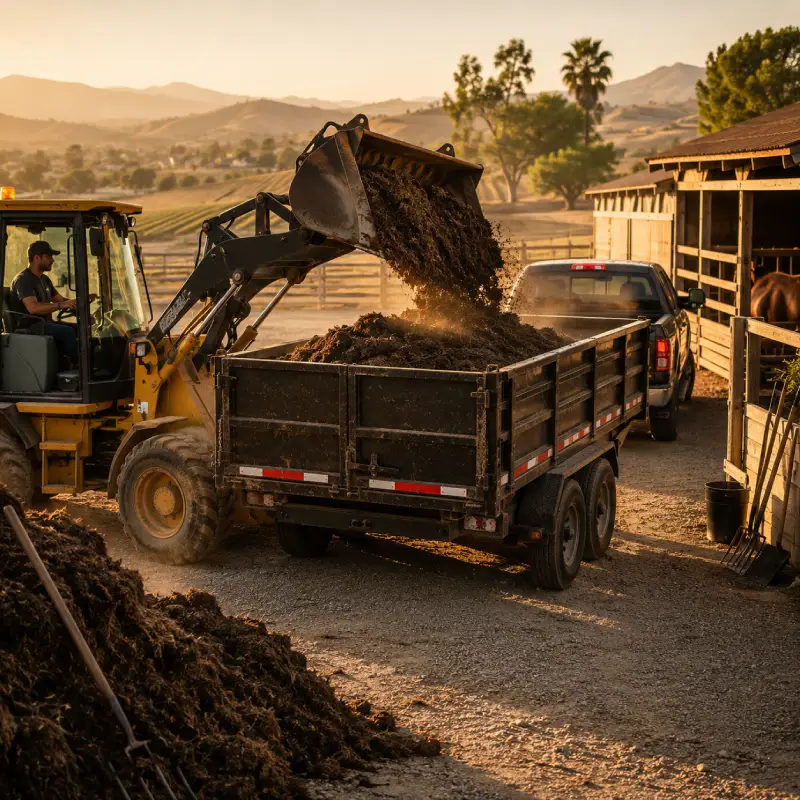 Written horse manure removal estimate confirmed before the Wild West crew begins loading in Temecula