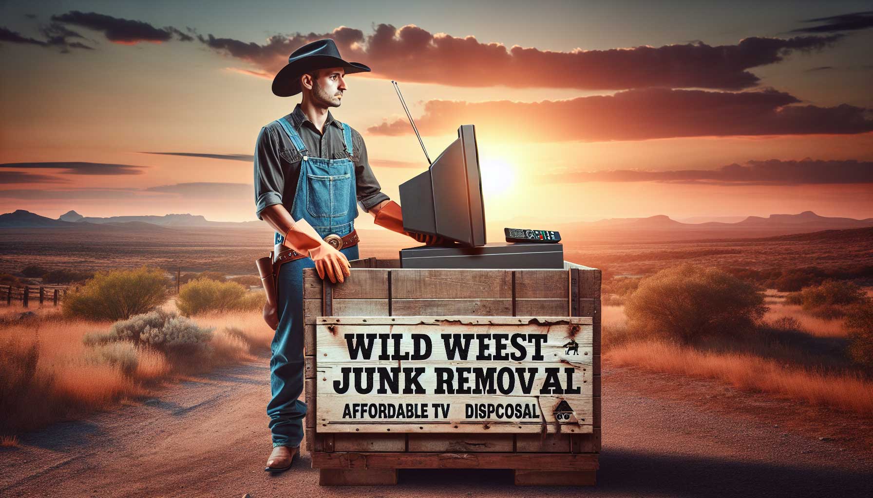 A man in a cowboy hat sitting on top of a box.