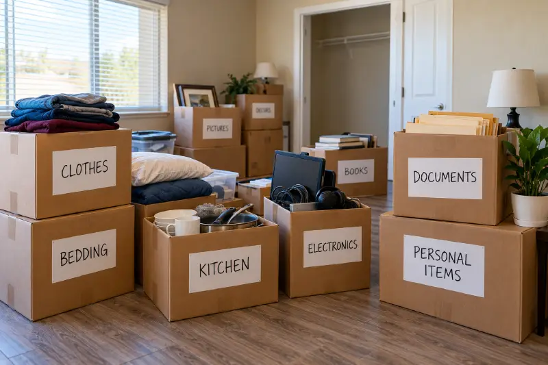packed boxes ready to store