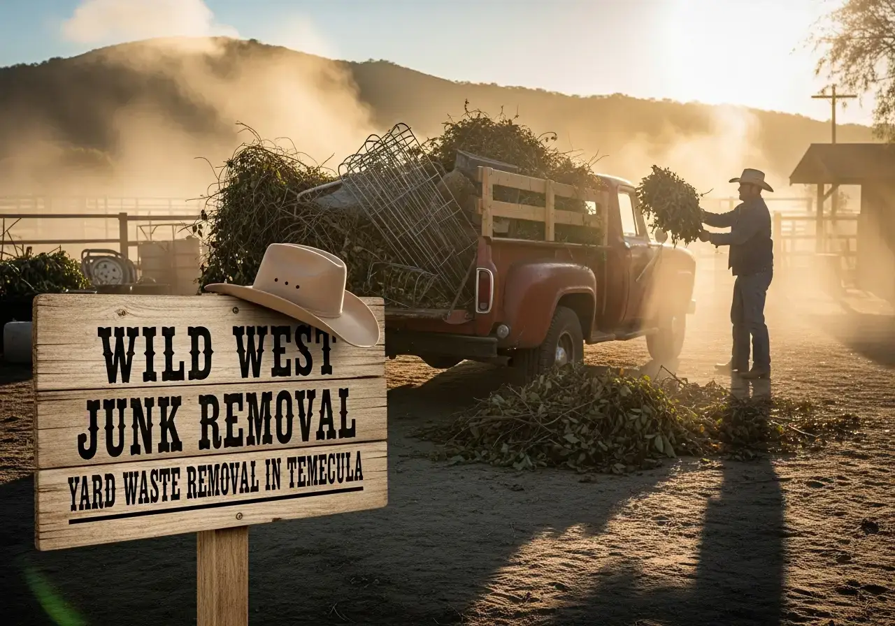 Wild West crew loading tree branches onto a trailer in Temecula