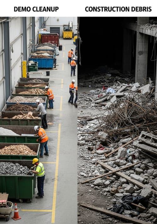 demo debris vs construction debris