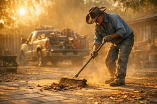 Clean yard after junk removal service