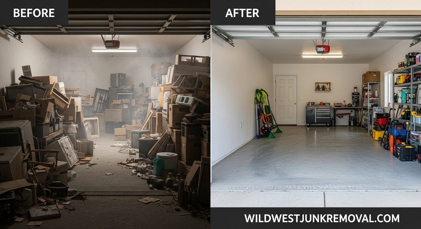 garage cleanout before and after