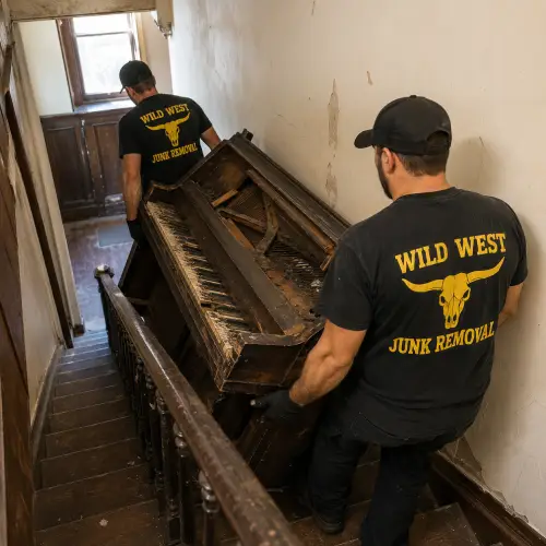Winchester apartment turnover cleanout with an old piano