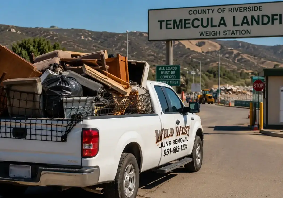 pickup truck with trash for temecula dump