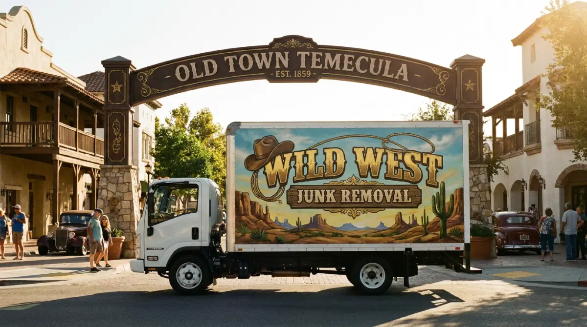 Wild West Junk Removal truck loaded for a dump run in Temecula, California