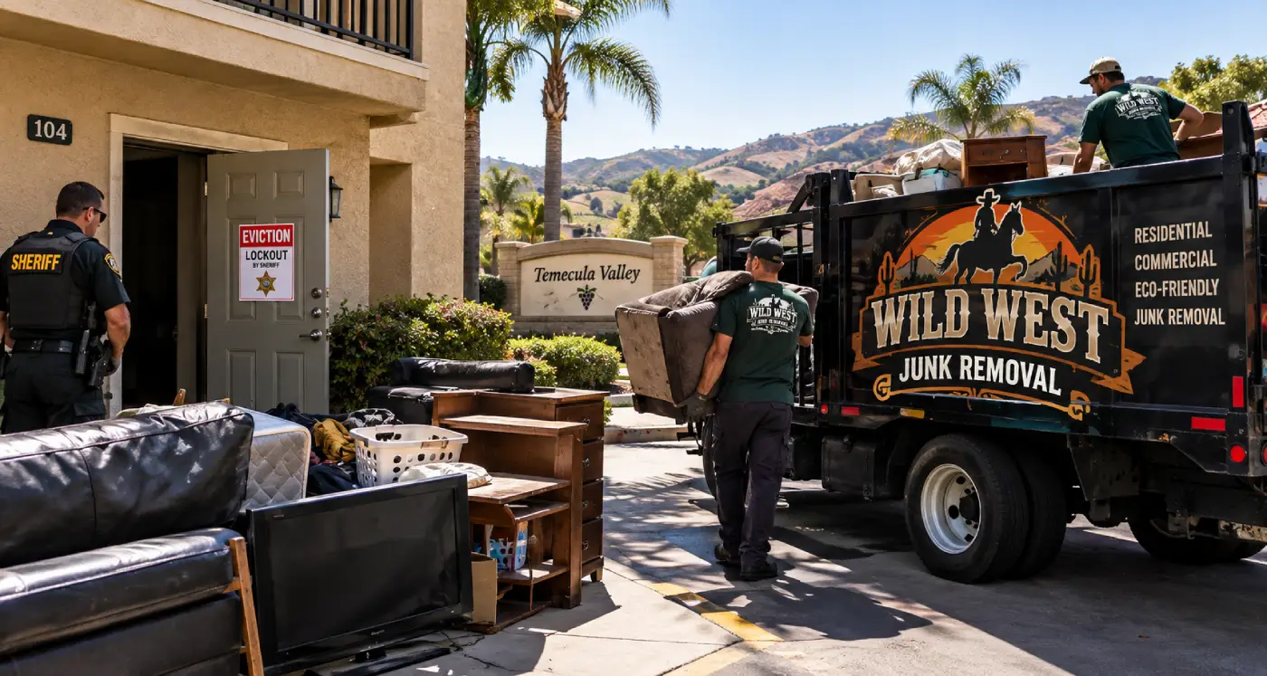 Wild West Junk Removal eviction cleanout service page in Temecula, California