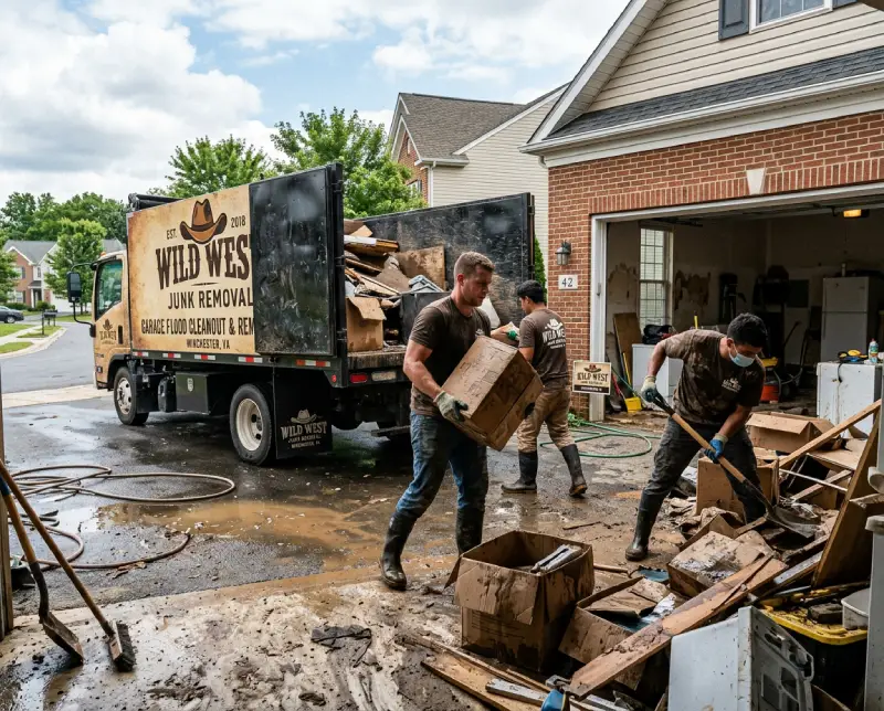 garage water damage cleanout