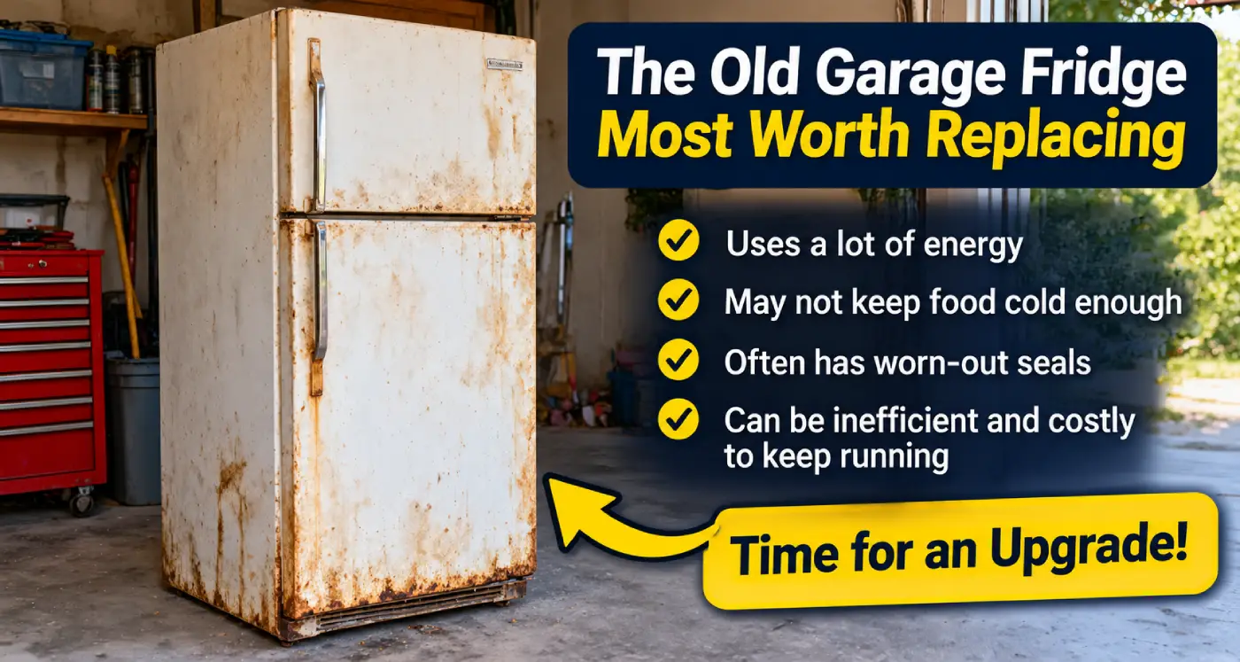 An old refridgerator ready to replace