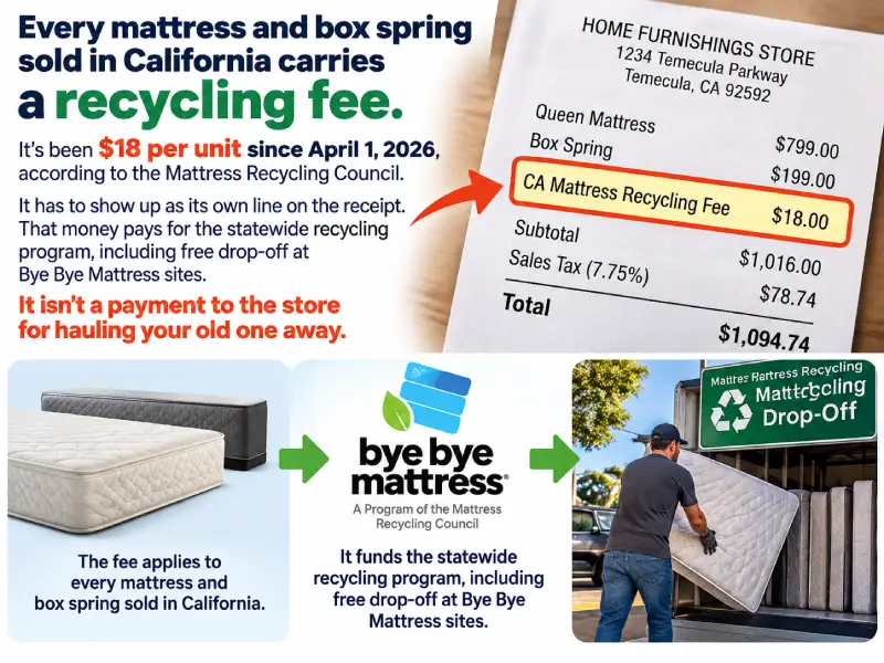 California Mattress Recycling Fee Explained
