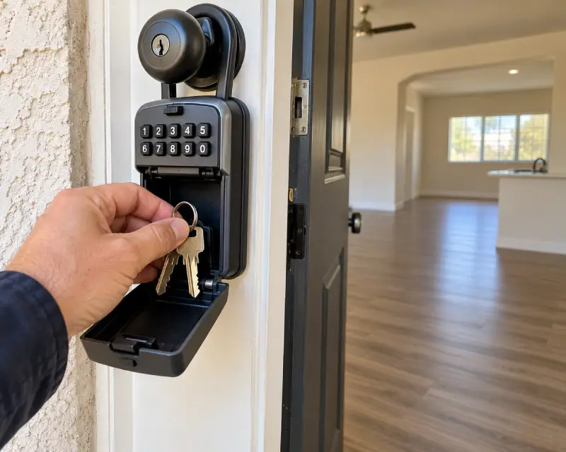 Lockbox access at a vacant rental.
