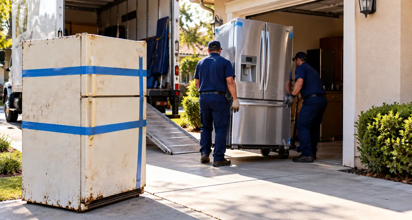 Refrigerator Delivery in Progress